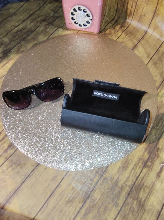 Dolce & Gabbana Accessories - Vintage DG Black Eyewear  And Case with Gold Logo.
